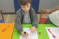 Letter A and the color red